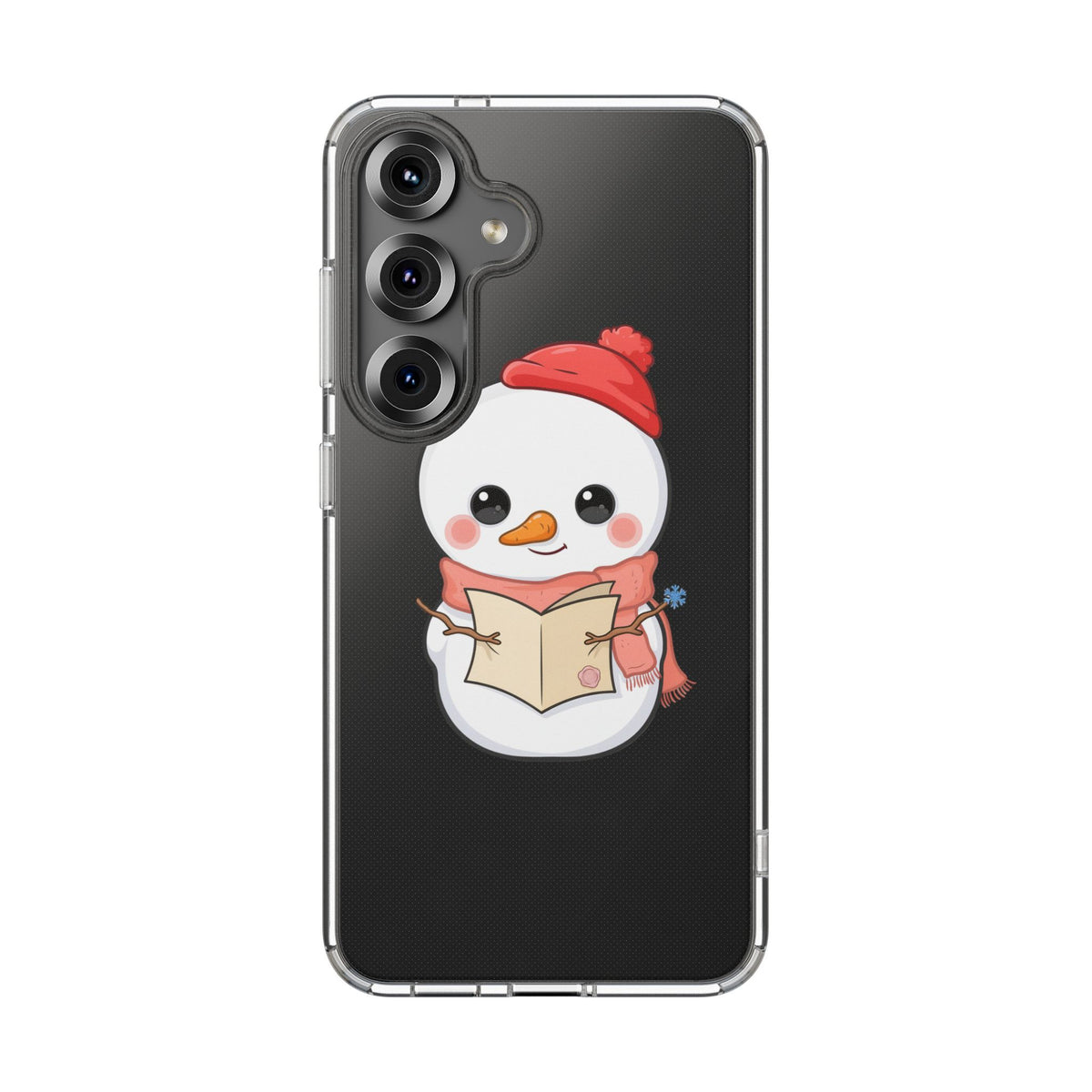 Kawaii Snowman Phone Case Reading to Santa