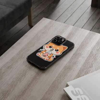 Kawaii Shiba Inu Phone Case for Bubble Tea Lovers