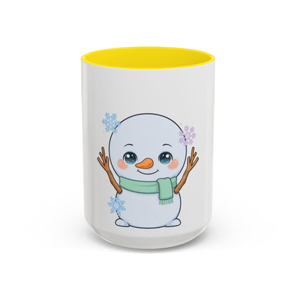 Kawaii Snowman Accent Coffee Mug for Winter Fans