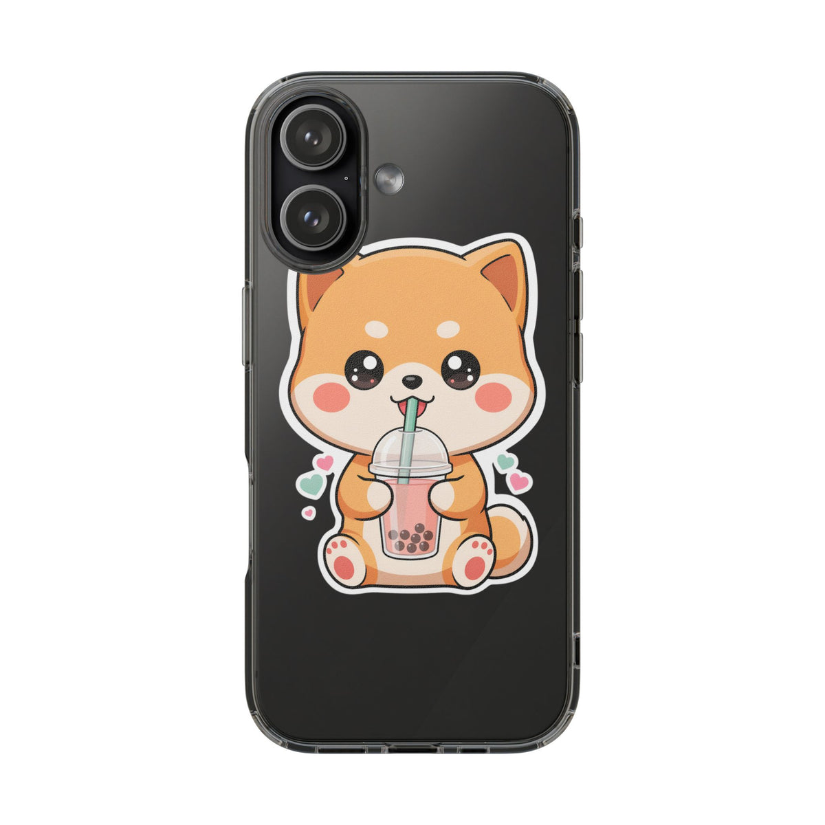 Kawaii Shiba Inu Phone Case for Bubble Tea Lovers