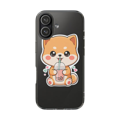 Kawaii Shiba Inu Phone Case for Bubble Tea Lovers