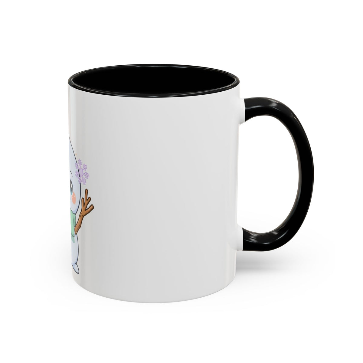 Kawaii Snowman Accent Coffee Mug for Winter Fans