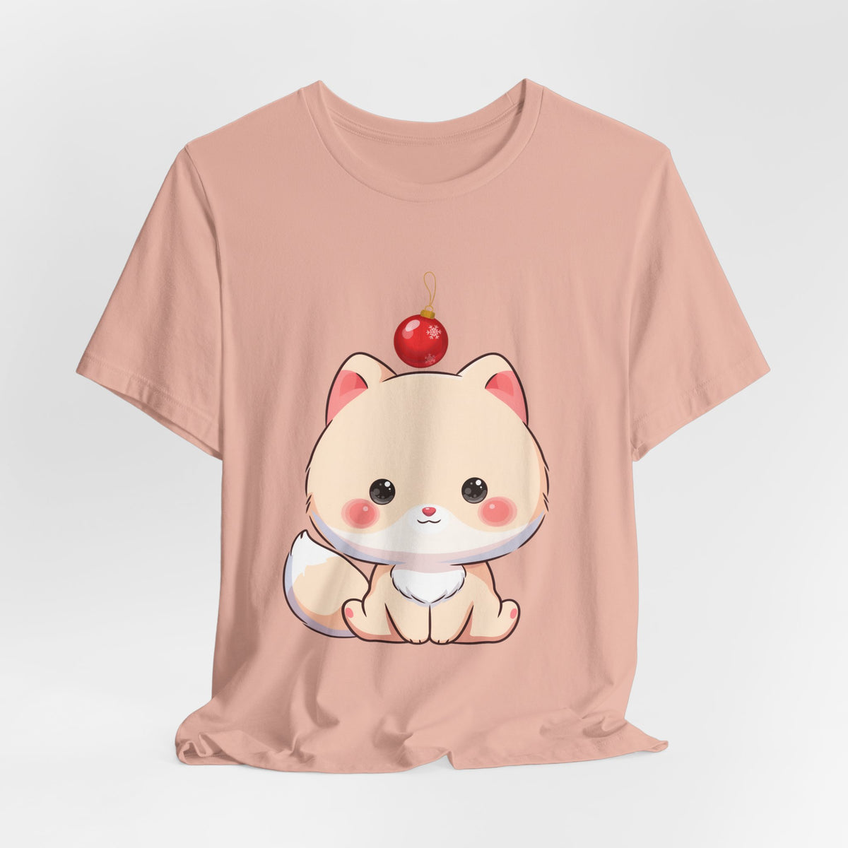 Kawaii Arctic Fox Christmas T-Shirt for Holiday Fans