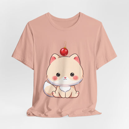 Kawaii Arctic Fox Christmas T-Shirt for Holiday Fans