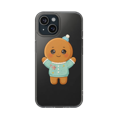 Kawaii Gingerbread Phone Case, Cute Christmas Sweater Cookie