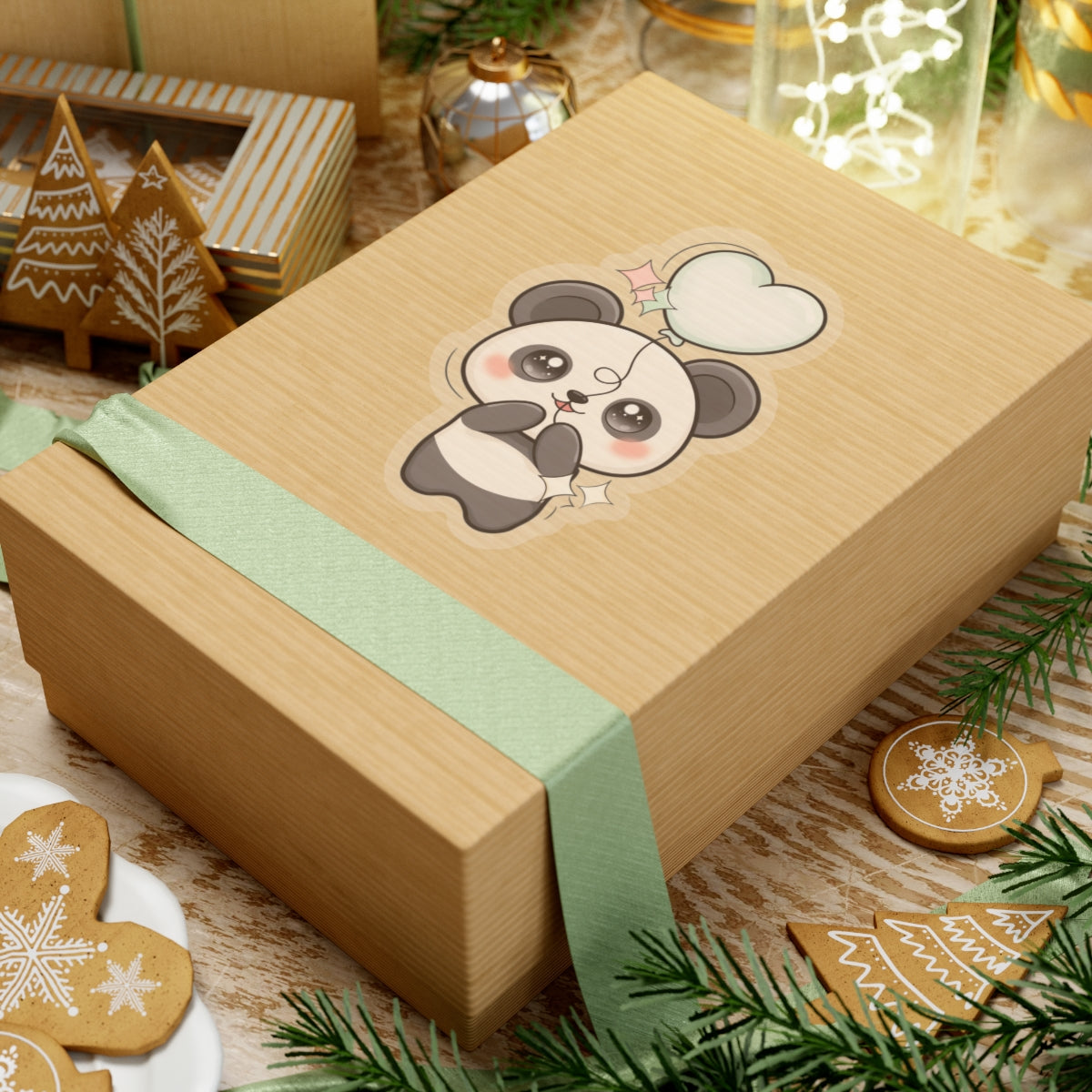Kawaii Panda Sticker with Balloon for Cute Decor