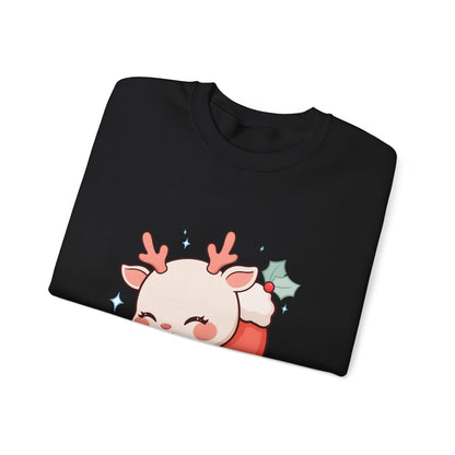 Christmas Reindeer Sweatshirt, Kawaii Stocking Holiday Gift