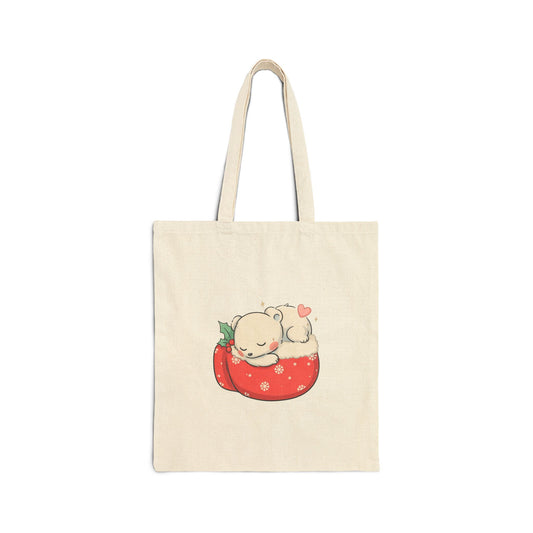 Christmas Polar Bear Tote Bag – Cute Holiday Gift