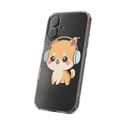 Kawaii Shiba Inu Phone Case – Music Lover Clear Case