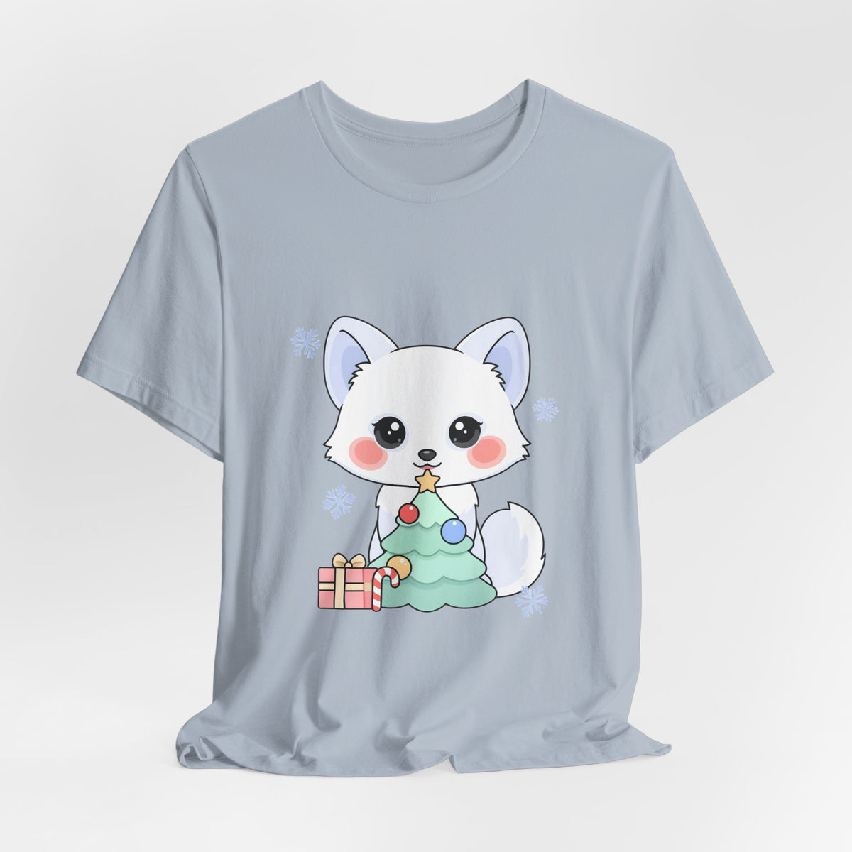 Kawaii Christmas Fox T-Shirt for Cozy Holiday Decorating