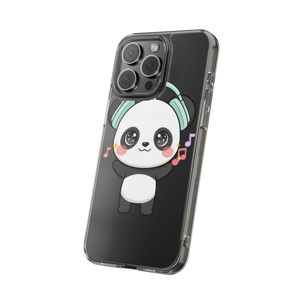 Kawaii Panda Phone Case with Headphones