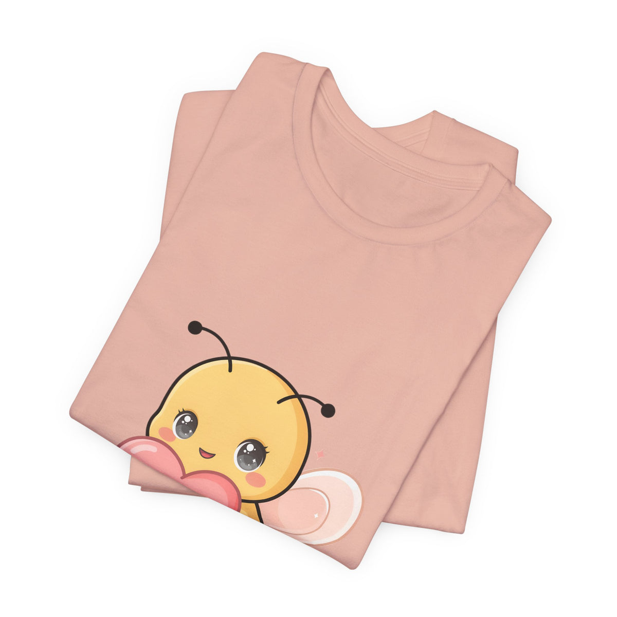Kawaii Bee T-Shirt: Sweet Heart-Loving Unisex Tee
