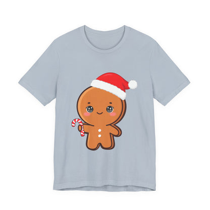 Gingerbread Man Christmas T-Shirt, Cute Kawaii Holiday Tee