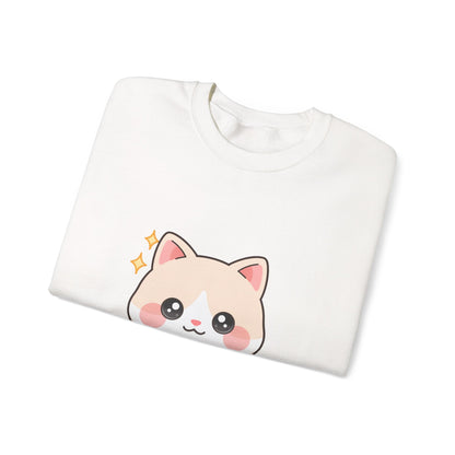 Kawaii Cat Sweatshirt, Cute Cat in Teacup Crewneck