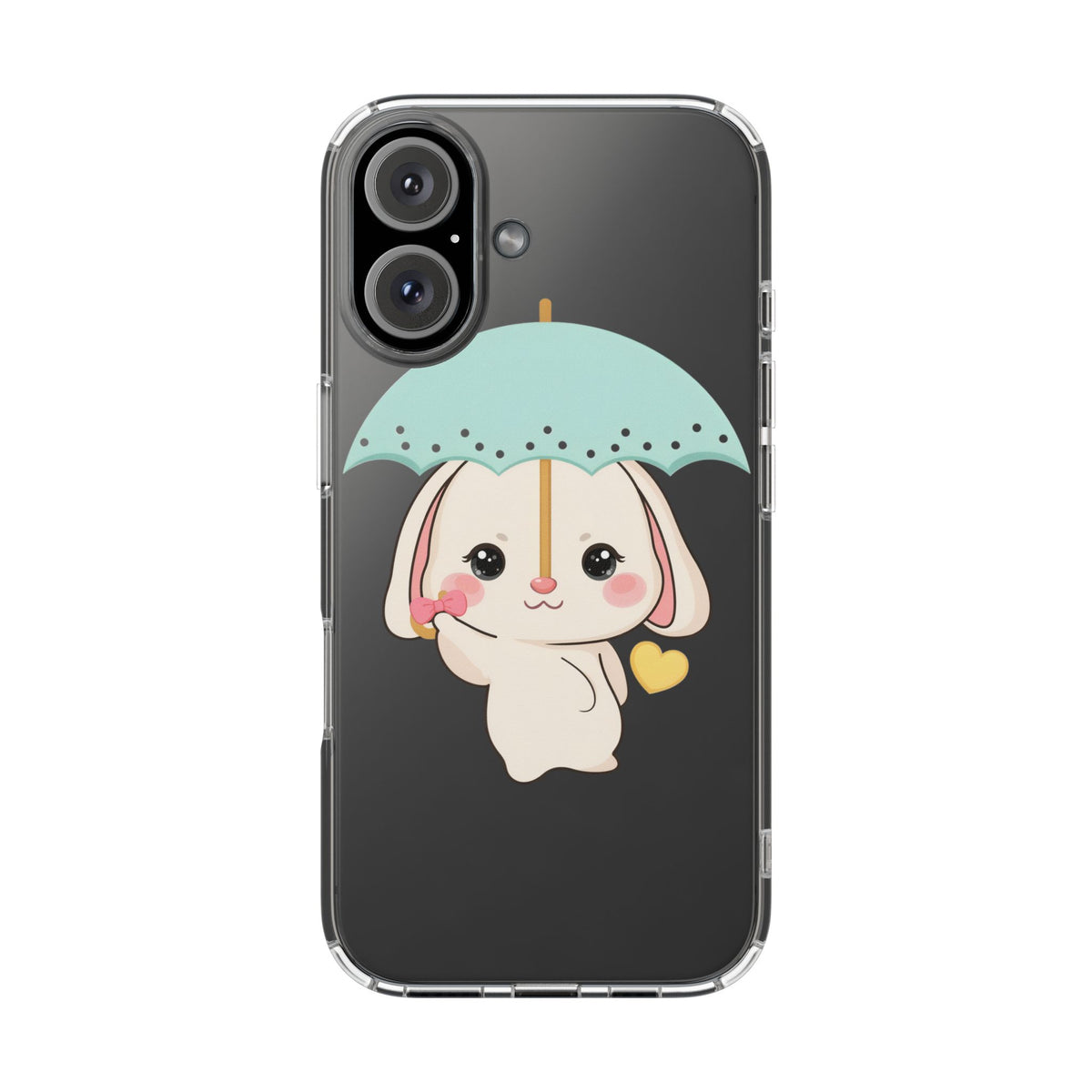 Kawaii Bunny Phone Case with Umbrella | Cute Clear Case