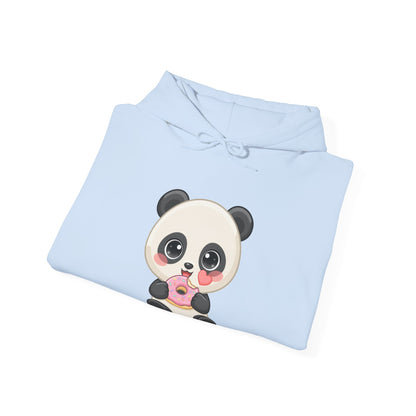 Kawaii Panda Hoodie, Cute Donut Lover Sweatshirt