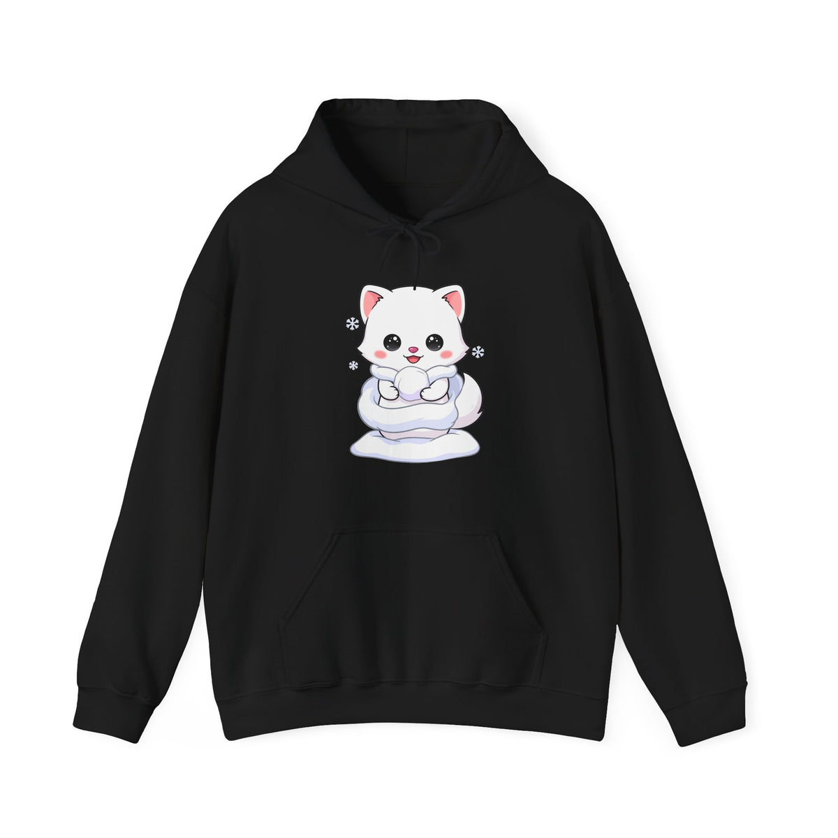 Kawaii Arctic Fox Hoodie, Cute Winter Animal Sweatshirt
