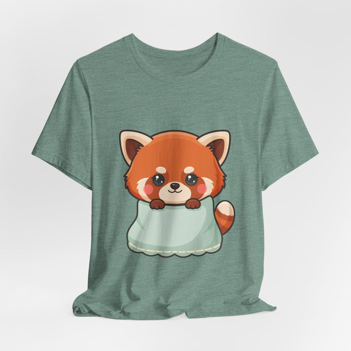 Kawaii Red Panda T-Shirt, Cozy Blanket Chibi Animal Tee