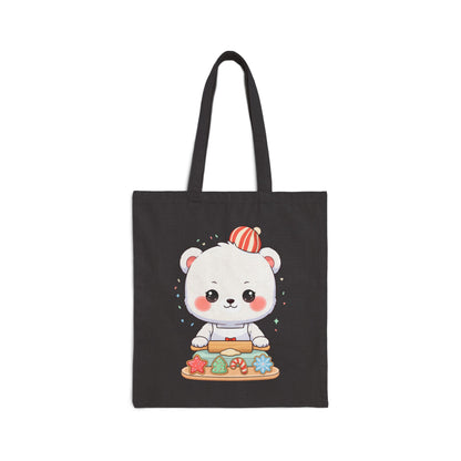 Christmas Cookie Baking Polar Bear Tote Bag