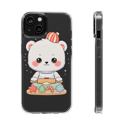 Christmas Bear Cookie Baking Clear Phone Case