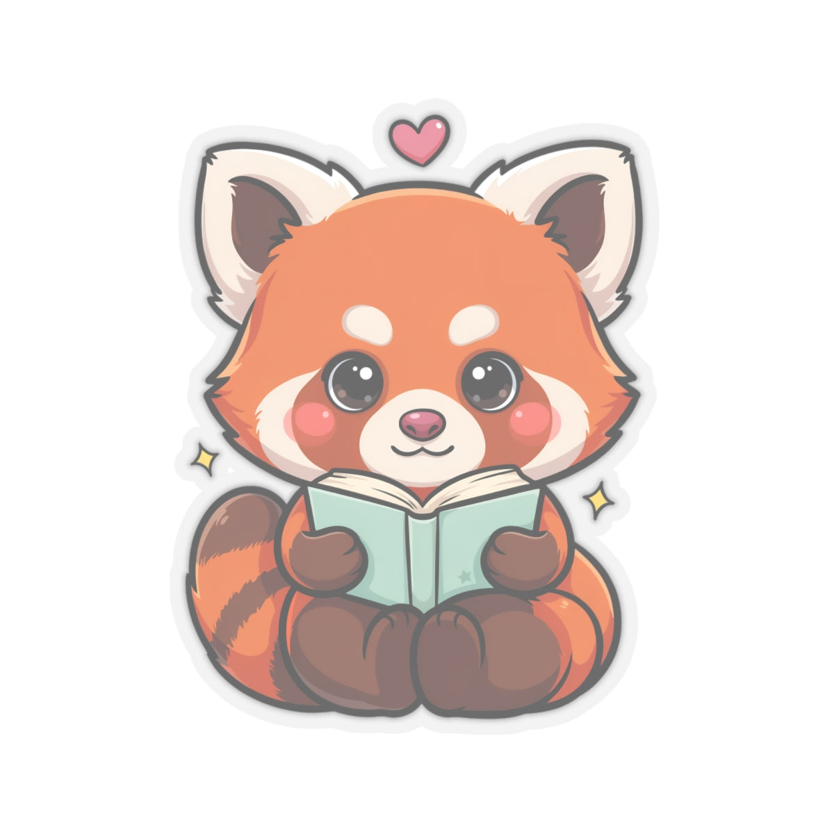 Reading Red Panda Kiss-Cut Sticker for Book Lovers