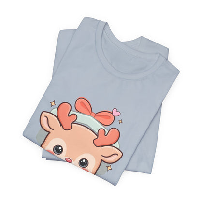 Kawaii Reindeer T-Shirt – Cute Gift Box Christmas Tee