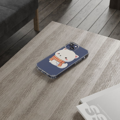Kawaii Arctic Fox Phone Case, Cozy Christmas Scarf