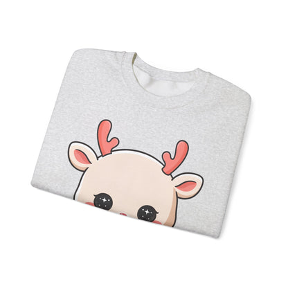 Kawaii Christmas Reindeer Sweatshirt for Holiday Fans