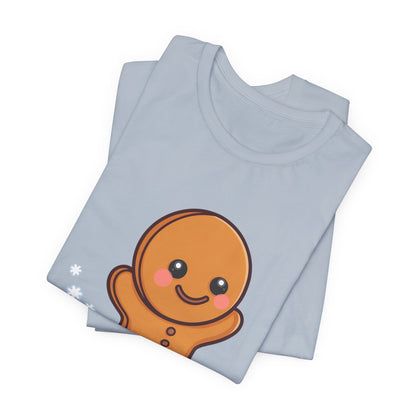 Gingerbread Man T-Shirt – Kawaii Holiday Sledding