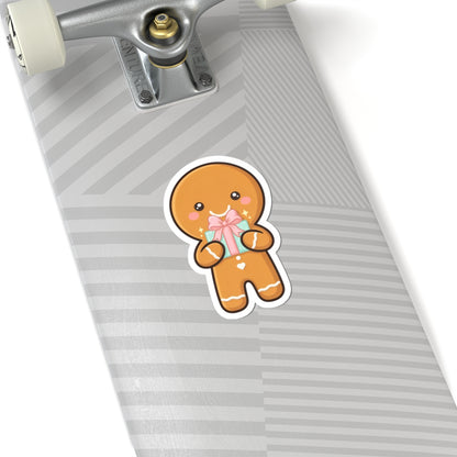 Gingerbread Gift Sticker for Holiday Journals and Laptops