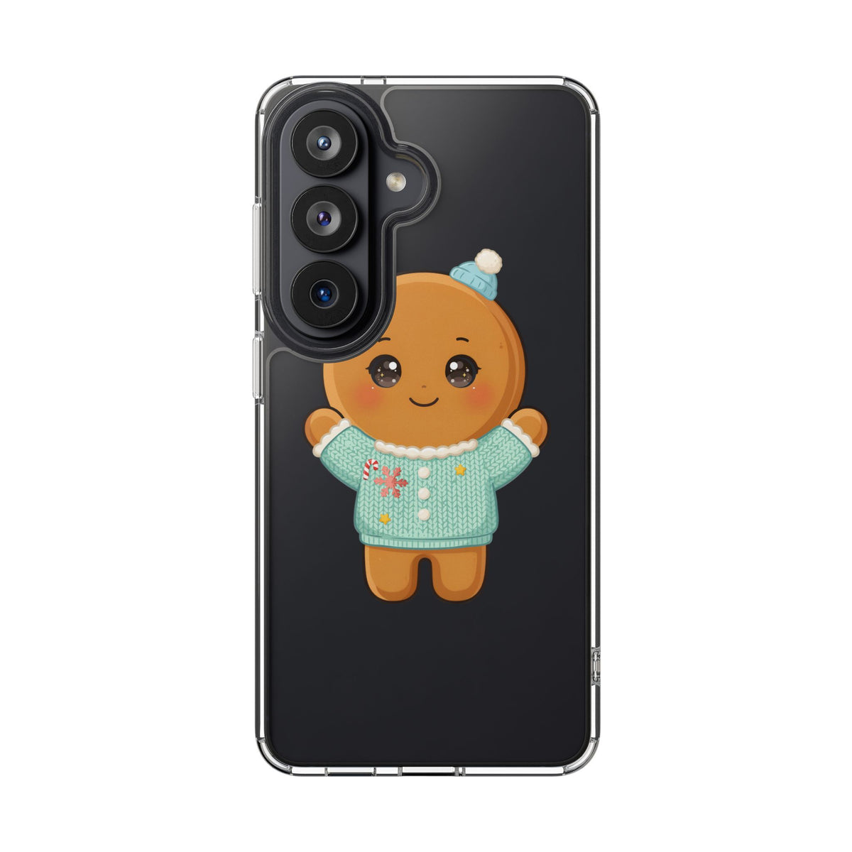 Kawaii Gingerbread Phone Case, Cute Christmas Sweater Cookie