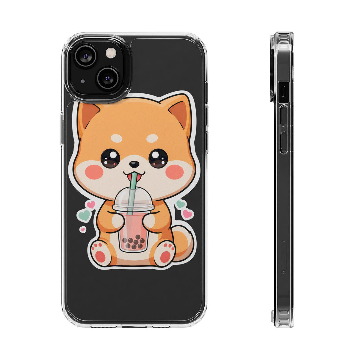 Kawaii Shiba Inu Phone Case for Bubble Tea Lovers