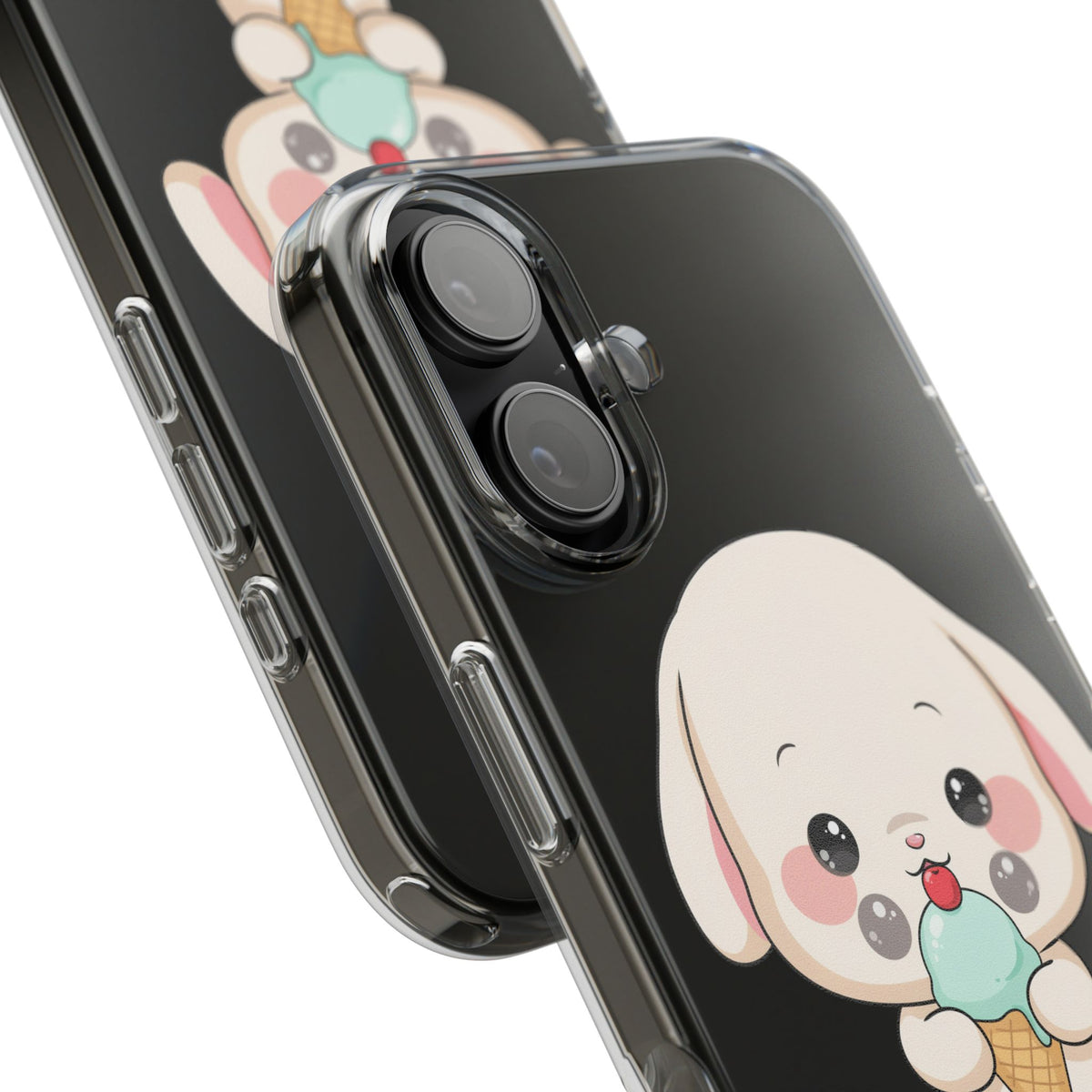 Kawaii Bunny Phone Case, Ice Cream Cutie Clear Case