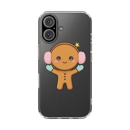 Kawaii Gingerbread Phone Case, Cute Winter Character