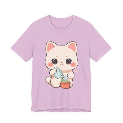 Kawaii Cat Gardening T-Shirt for Plant Lovers