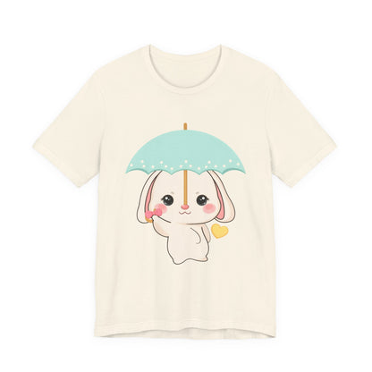 Kawaii Bunny T-Shirt, Cute Umbrella Rabbit Tee