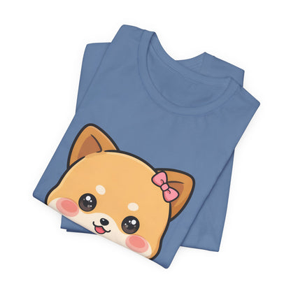 Kawaii Shiba Inu Coffee T-Shirt, Cute Latte Lover Tee