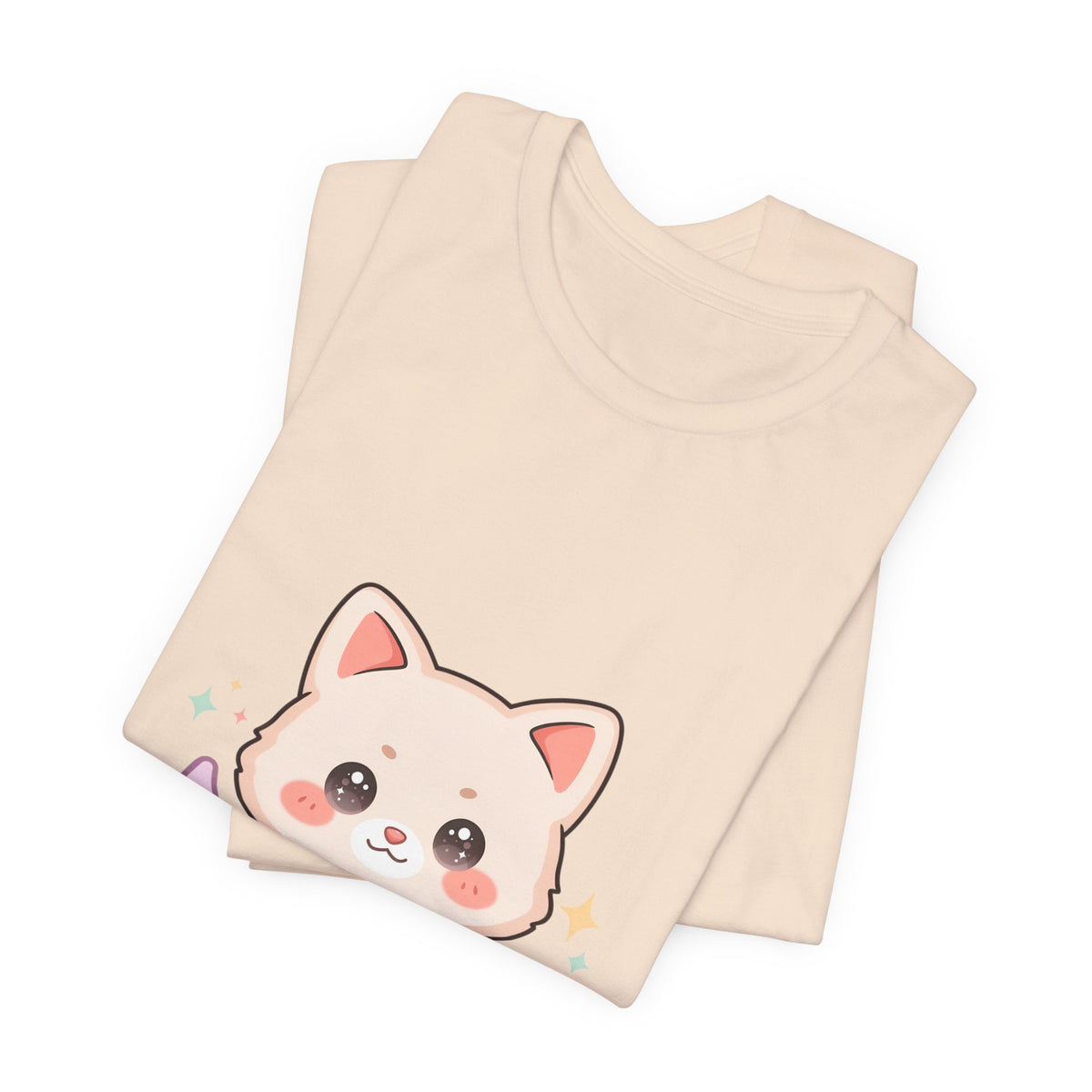 Kawaii Cat Moon T-Shirt for Cozy Night Owls