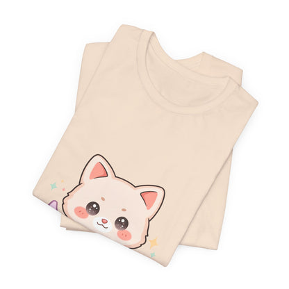 Kawaii Cat Moon T-Shirt for Cozy Night Owls