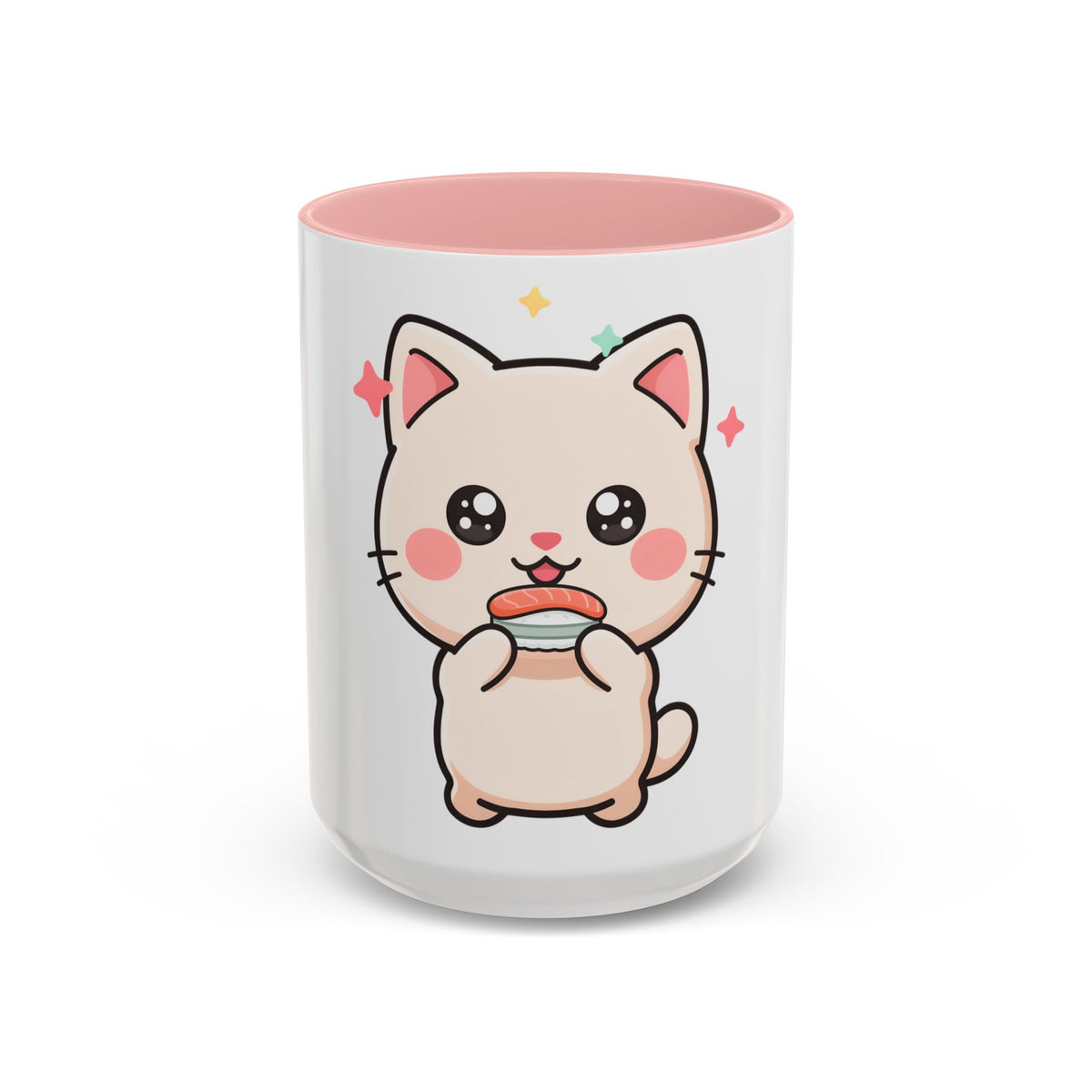 Kawaii Cat Sushi Mug, Cute Accent Coffee Mug