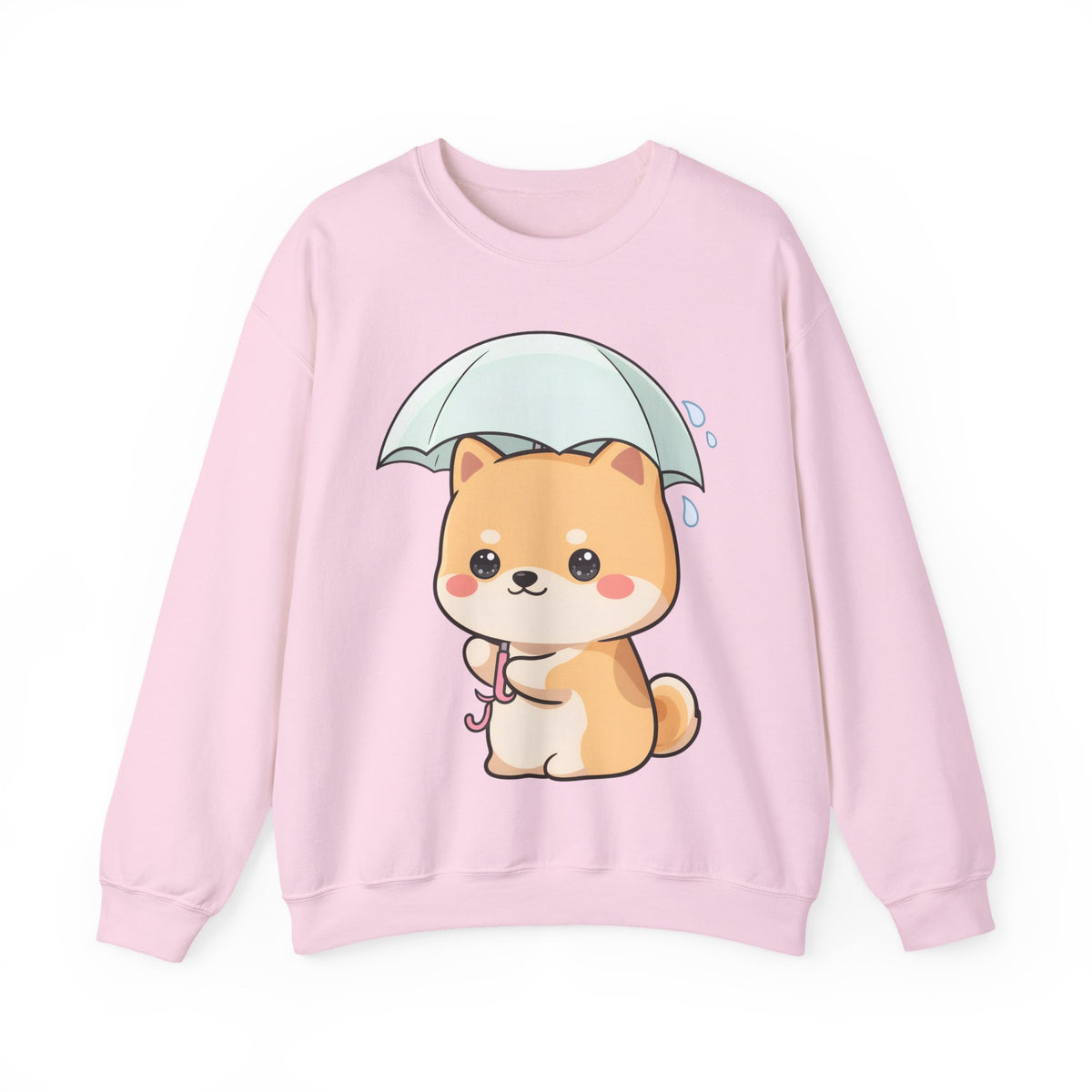 Kawaii Shiba Inu Sweatshirt, Cute Rainy Day Crewneck