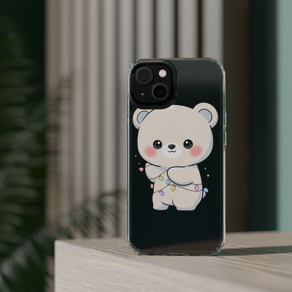 Kawaii Polar Bear Phone Case with Fairy Lights