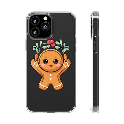 Kawaii Gingerbread Phone Case with Mistletoe Cheer