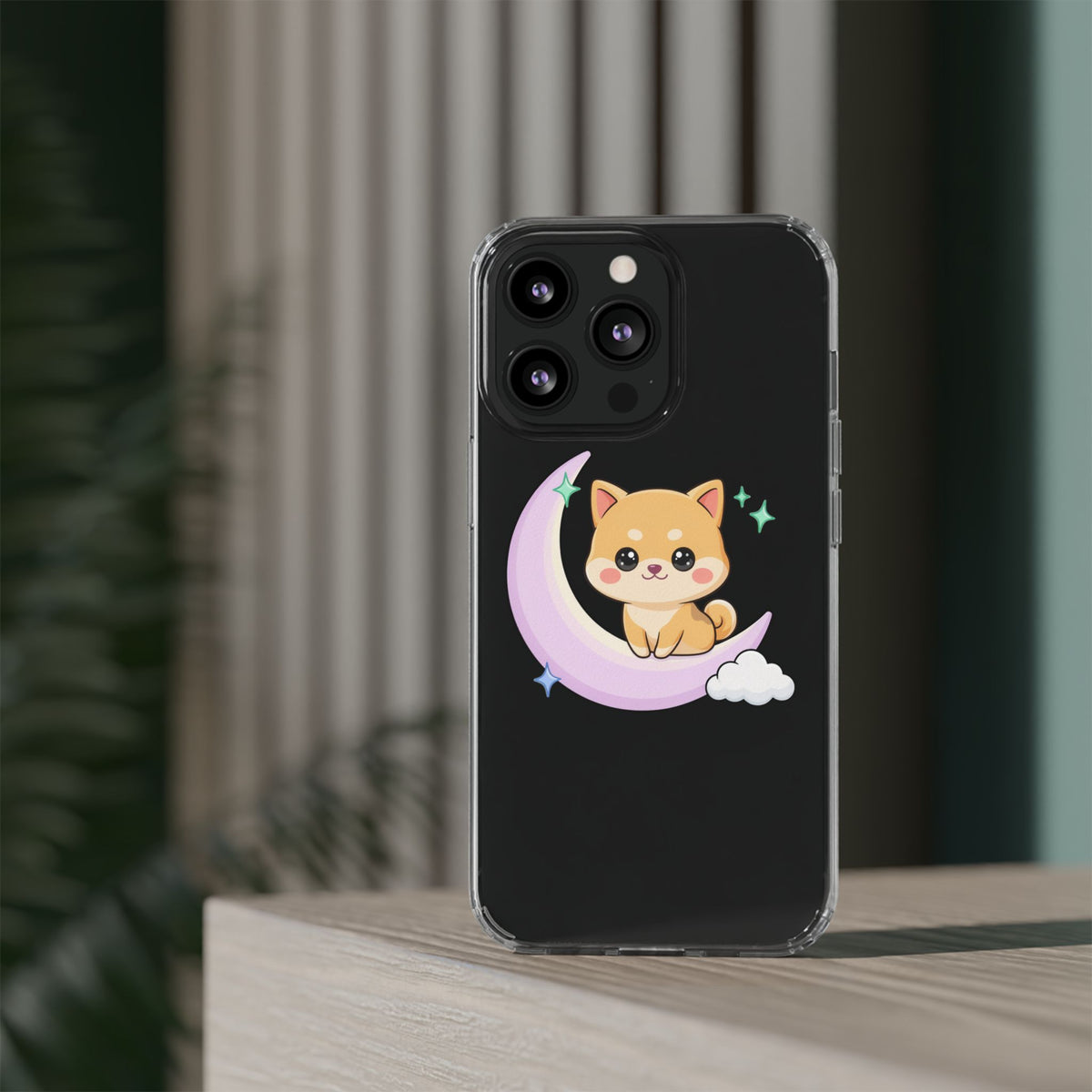 Kawaii Shiba Inu Phone Case – Crescent Moon Cutie