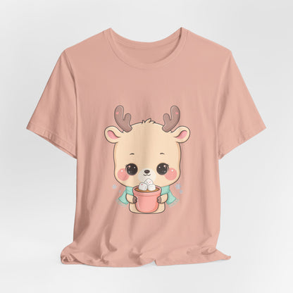 Kawaii Reindeer T-Shirt for Cozy Cocoa Season