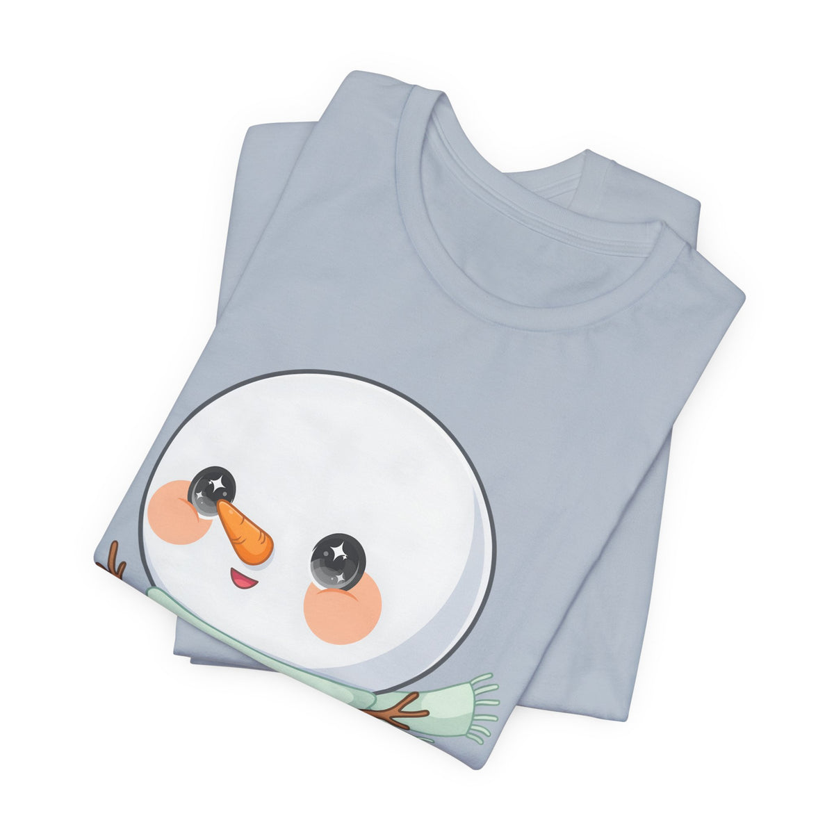 Cute Snowman T-Shirt, Kawaii Ice Skating Holiday Gift