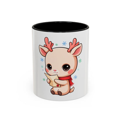 Christmas Reindeer Accent Coffee Mug for Cozy Holiday Mornings