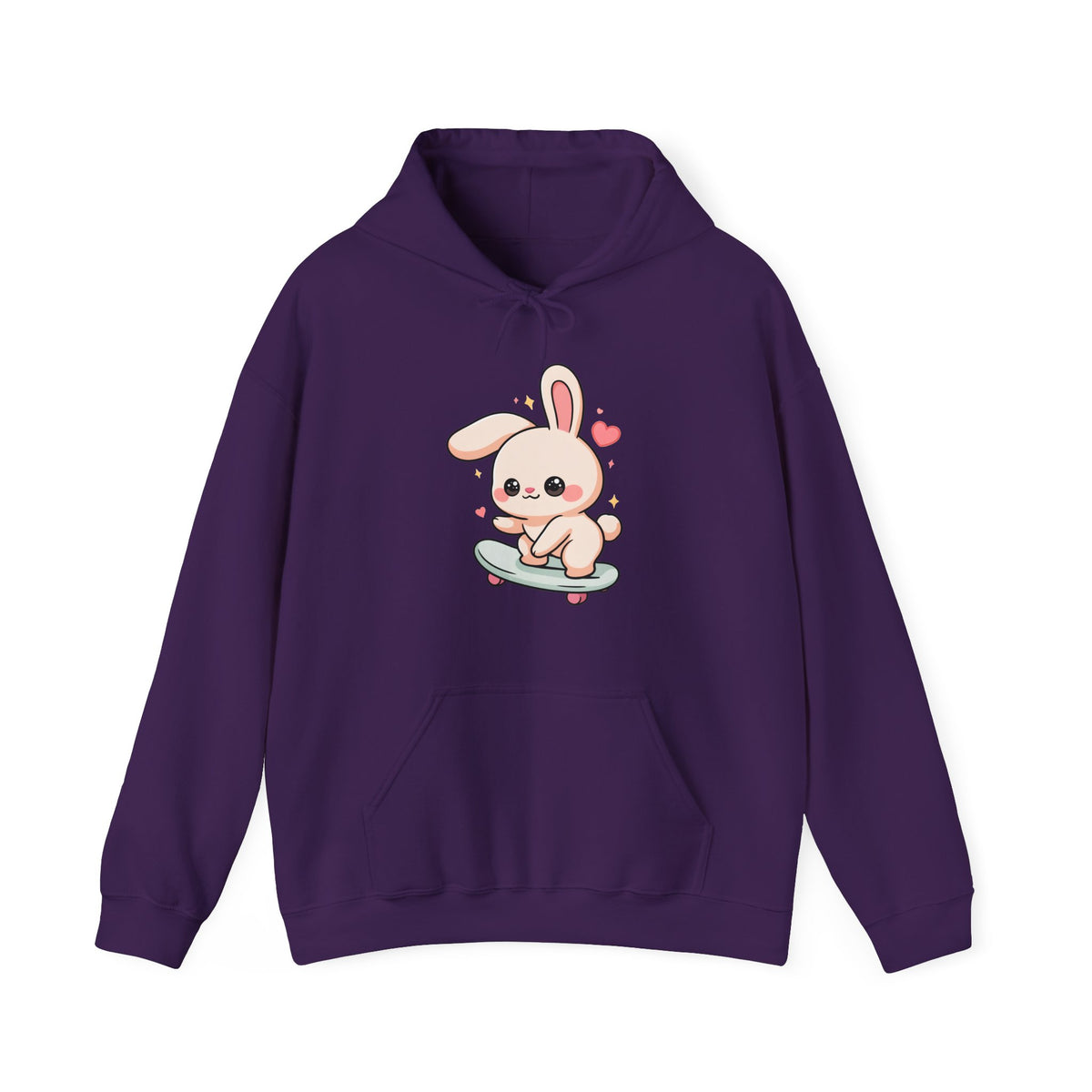 Kawaii Bunny Skateboard Hoodie, Cute Skater Gift