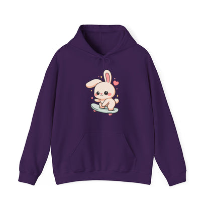 Kawaii Bunny Skateboard Hoodie, Cute Skater Gift