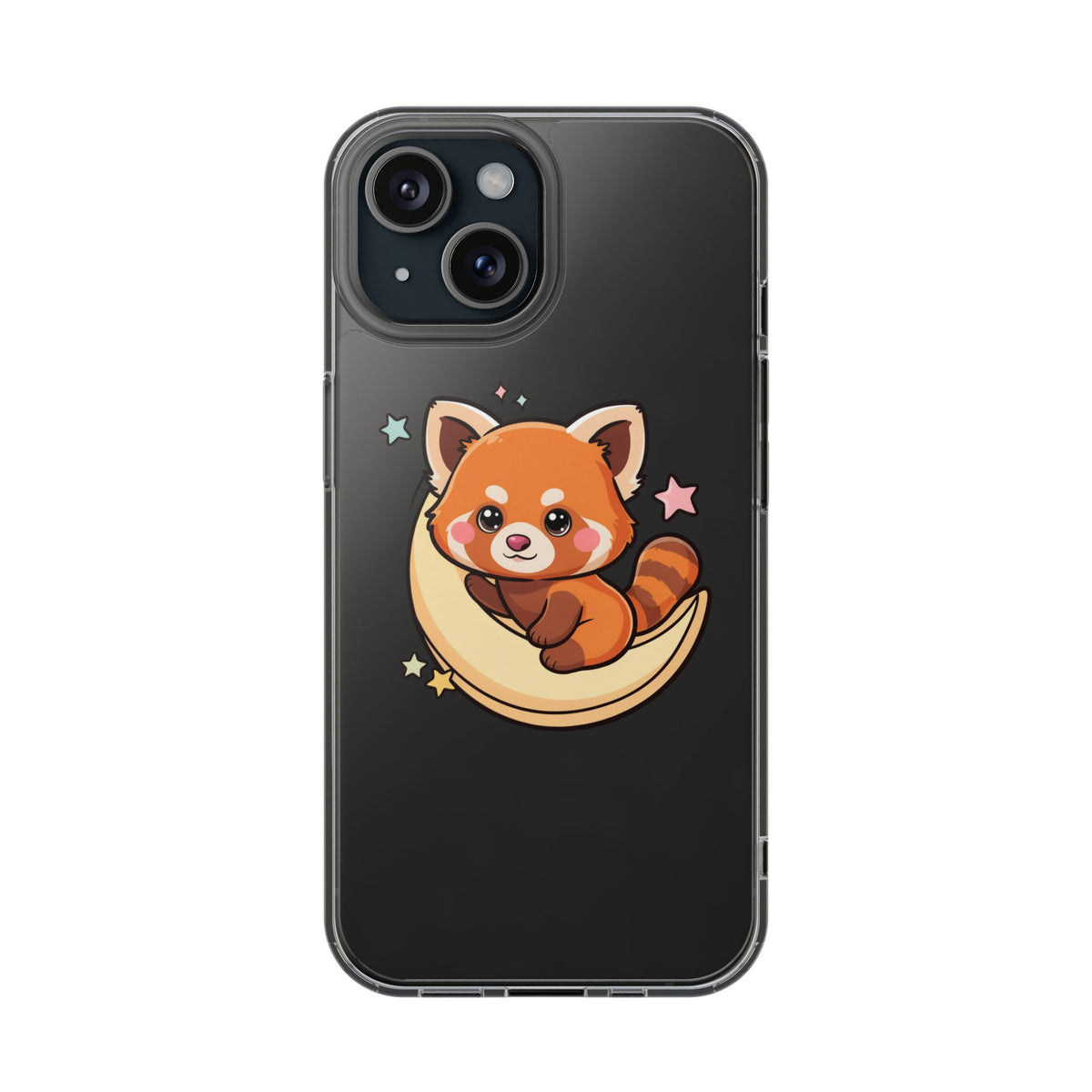 Red Panda Phone Case, Kawaii Moon Companion